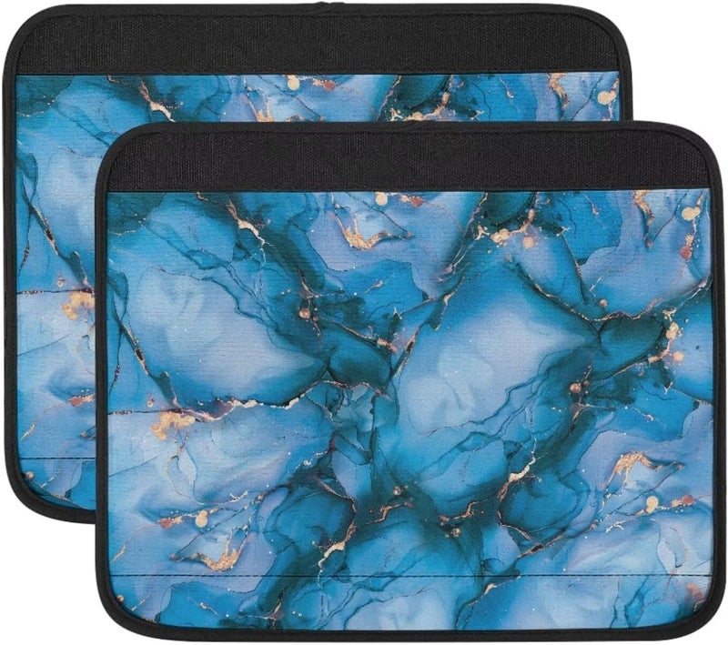 Vanideaoty Blue Marble Wheelchair Arm Pads 2 PCS Adjustable Chair Arm Covers Elastic Washable Office Chair Pads for Padded Rest, Kids, Adults - Image 2